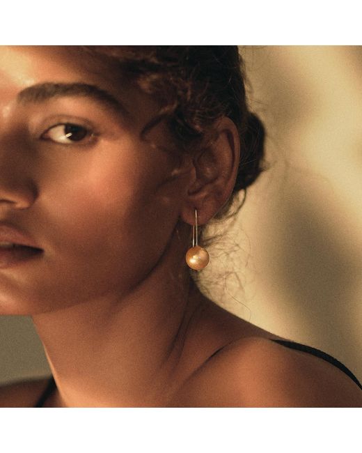 Dhwani Bansal Metallic Perla Earrings With South Sea Pearls