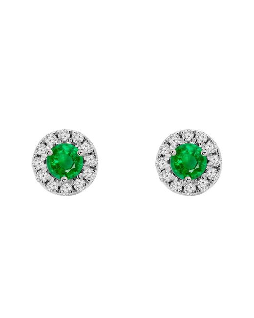 Augustine Jewels Green Birthstone Halo Earrings