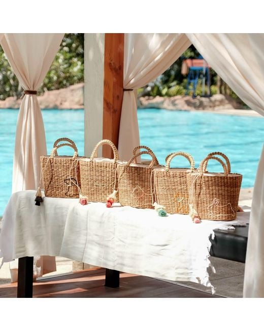 LIKHÂ Natural Mini Tote Bag With Embroidered Bunny