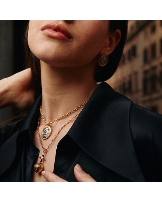 Retro Chic Metallic Globus Cruciger Necklace