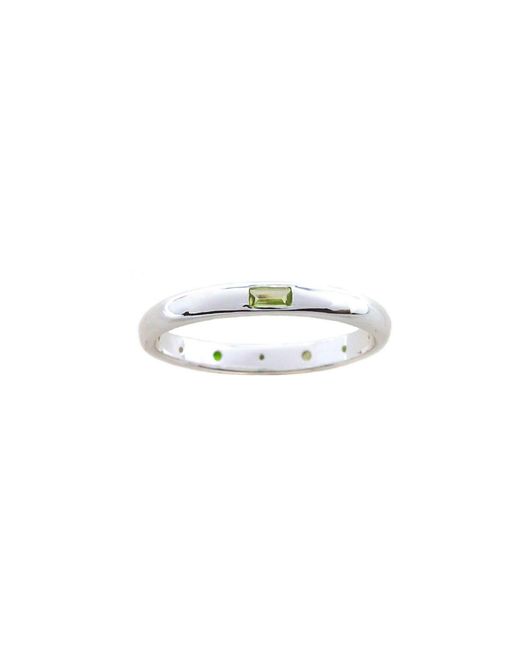 NASI SILVER Green Scatter Band Both Sides Now Ring Earth Edition Star Ring