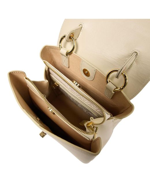 Kerikit England Natural Neutrals Florence Small Cream Leather Backpack