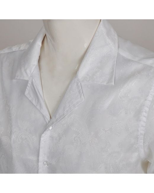 DAVID WEJ Gray Washington Cuban Collar Paisley Shirt for men