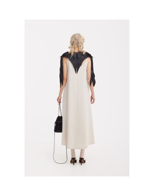 Julia Allert Black Sculptural Satin Statement Collar –