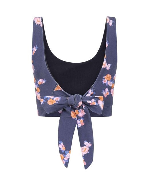 Sophie Cameron Davies Blue Floral Crop Top