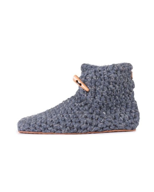 Kingdom of Wow Blue Comfortable Wool Boot Slippers For