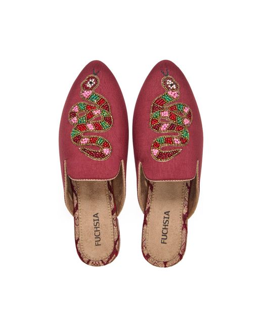 Fuchsia Shoes Red Serpent Burgundy