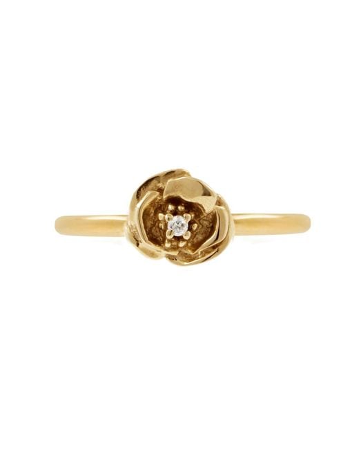 Lee Renee Metallic Poppy Diamond Ring – Gold