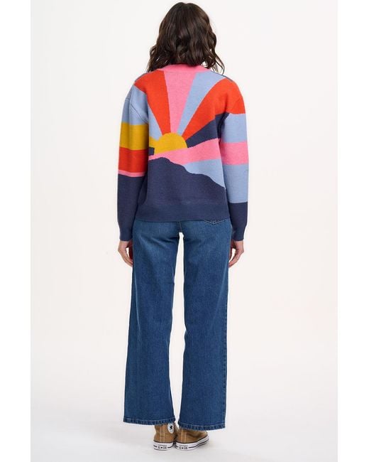 Sugarhill Blue Solana Knitted Bomber Multi, Sunrays
