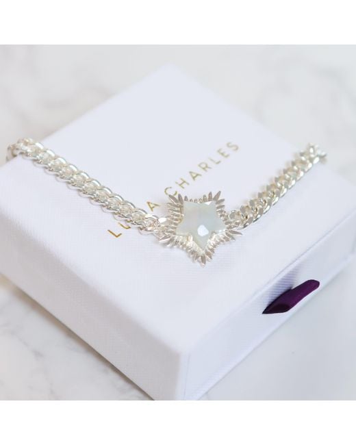 Luna Charles Metallic Odette Moonstone Spiky Star Choker Necklace