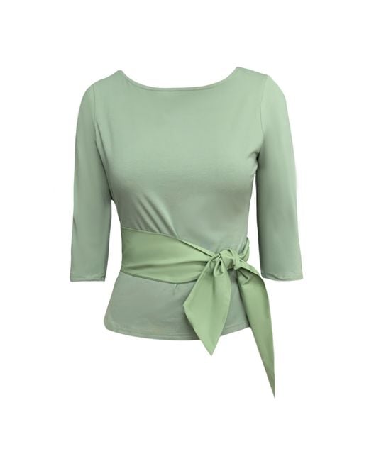 Frock Tales Green Primrose Top With Bow