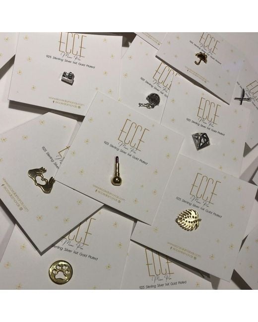 Ecce | Artisan Diamonds White 925K Sterling Cutlery Mini Pin