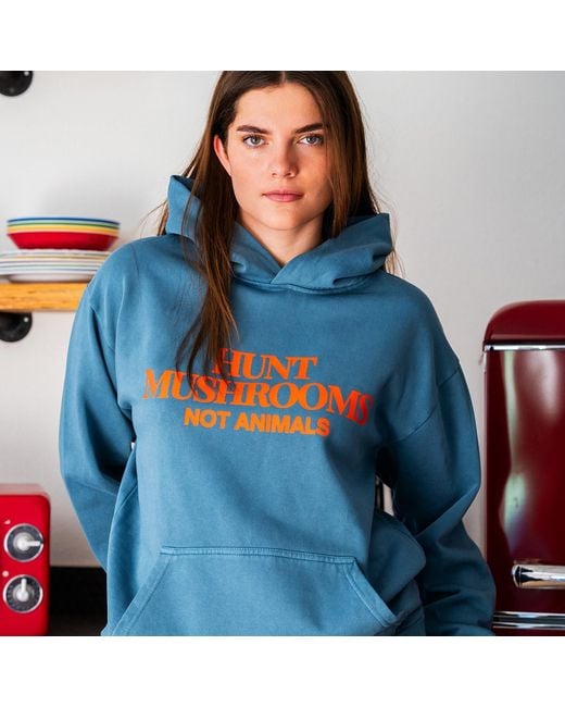 Dont Eat the Homies Blue Hunt Mushrooms Hoodie for men