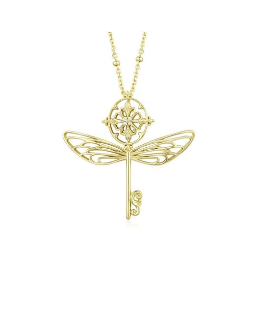 Azura Jewelry New York Metallic The Wandering Key Necklace Vermeil