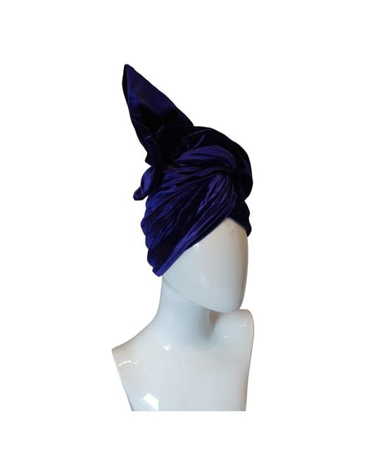 Romer Millinery Blue Twisturban Turban Cobalt Velvet