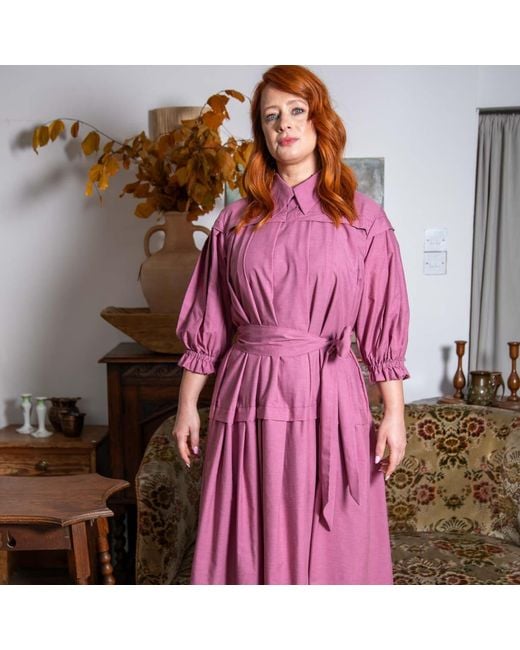 NUMBAT Pink Eleonor Cotton Shirt Dress With Belt