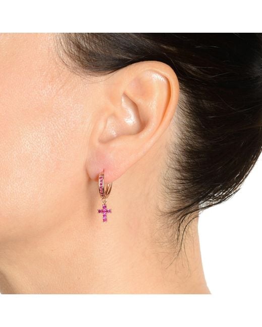 Addicted Pink Aphrodite Cross Stud Earrings