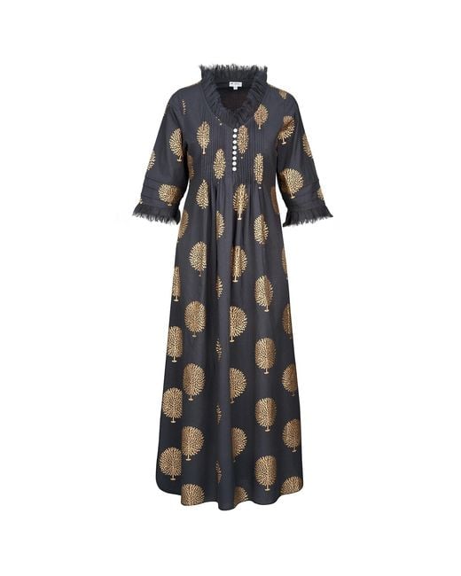 At Last Black Cotton Annabel Maxi Dress