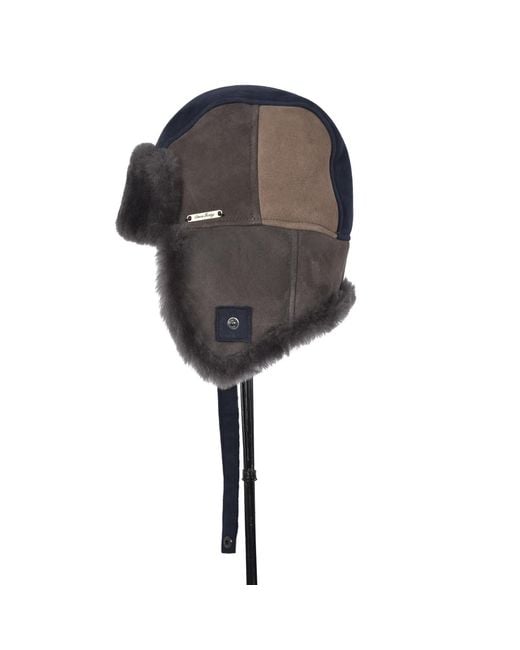 Owen Barry Black Sheepskin Trapper Cromita Patchwork for men