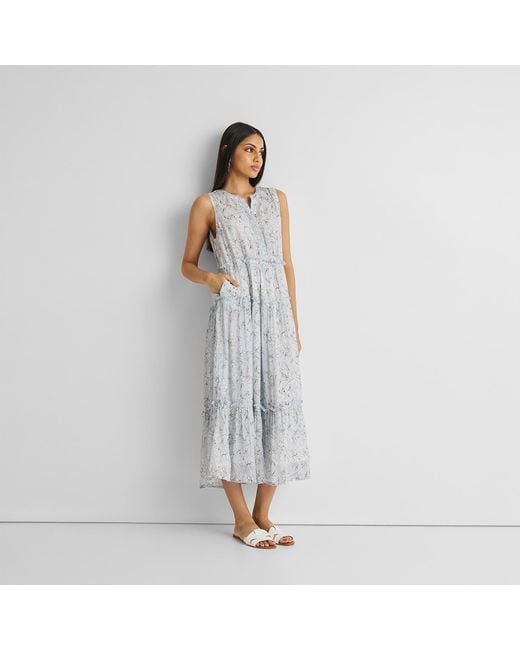 REISTOR Gray Perfect Resort Maxi Crepe Dress