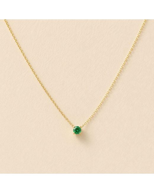 Lily Flo Jewellery Metallic Emerald Claw Solitiare Pendant Necklace