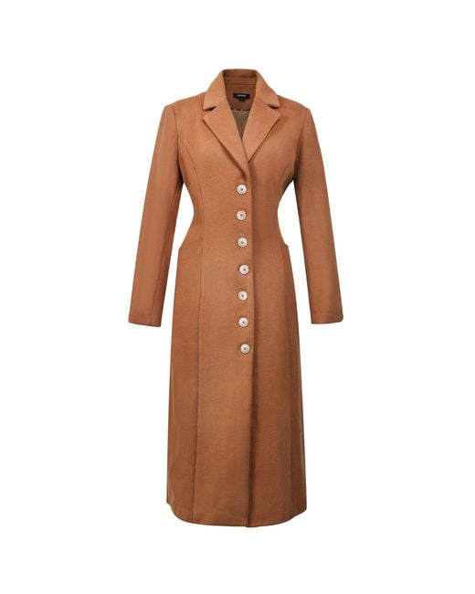 Smart and Joy Brown Long Tailor Woolen Coat
