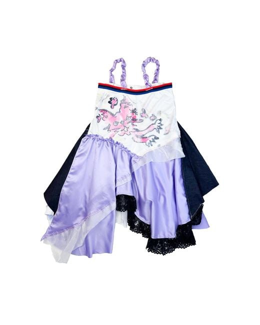 Acid Cat Kitty Collage Flouncy Dress in Blue | Lyst UK