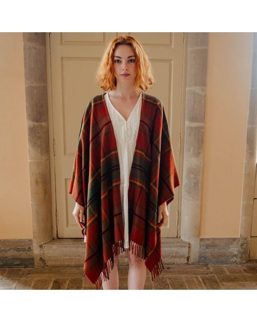 Araminta Campbell Ltd Red Autumn Woodland Walk Lambswool Serape