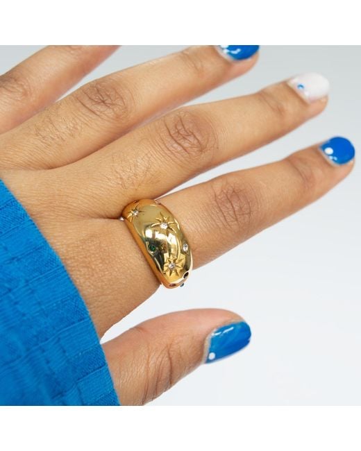 Superdivajewellery Metallic Galaxy Moon Ring