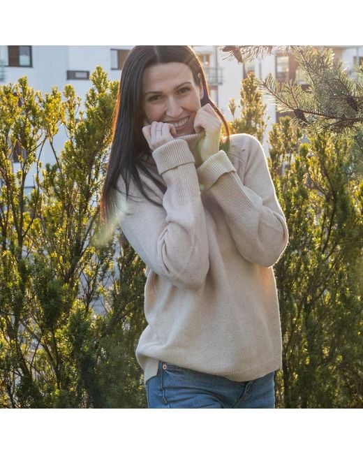 tirillm Natural Neutrals Cosy Chunky Turtle Neck Pullover- Melange