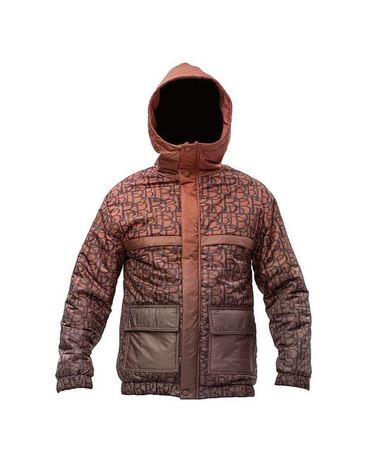 Maison Bogomil Brown Down Jacket With Original Print for men