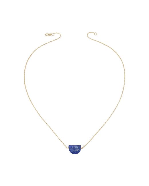 Heather Hawkins Jewelry Metallic Luna Moon Shaped Gemstone Necklace