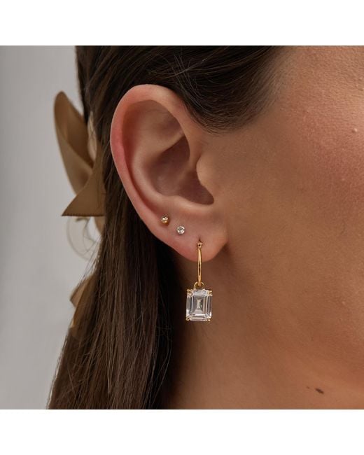 Esterah Metallic Baguette Drop Earrings