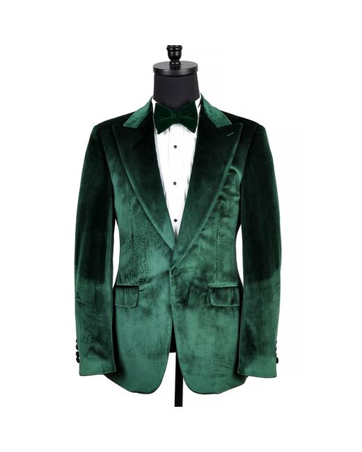 DAVID WEJ Green Maison Velvet Blazer – for men