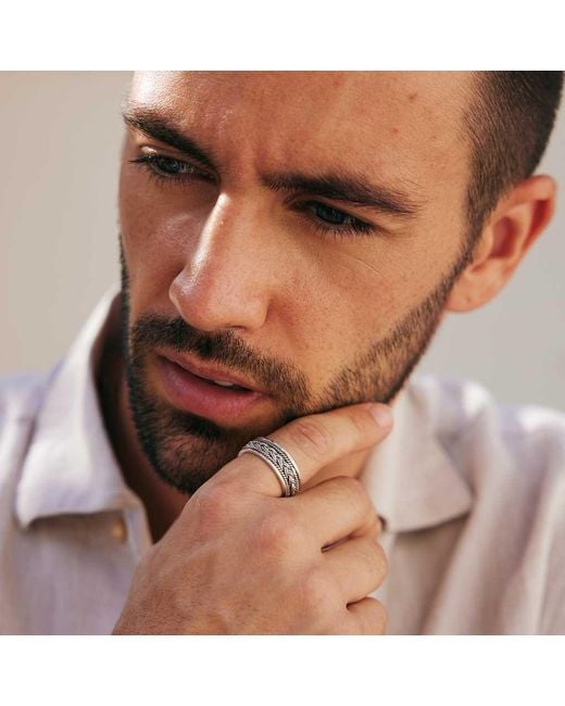 Charlotte's Web Jewellery White Celtic Loyalty Spinning Ring for men