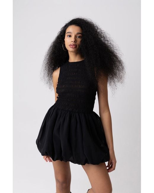 Amy Lynn Black Ella Mini Puffball Dress