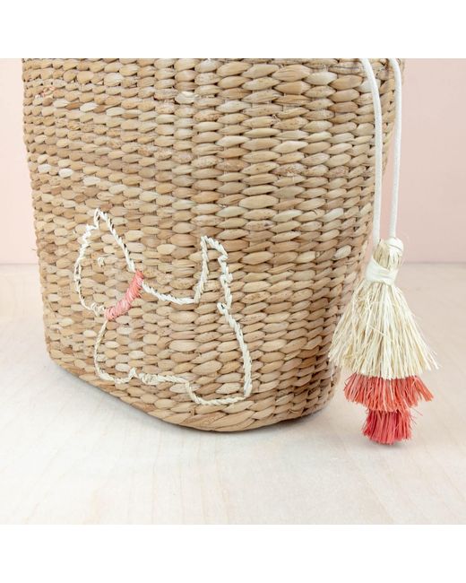 LIKHÂ Natural Mini Tote Bag With Embroidered Westie