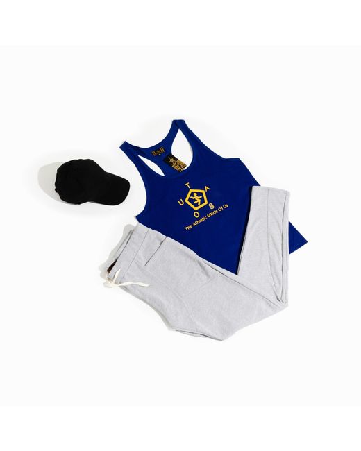 Chuks Collins Blue Logo Printed Tank Top Royal- Diffusion Collection for men