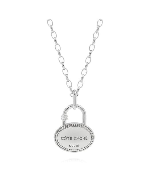 Cote Cache Metallic Côtê Caché Lock & Key Chain Necklace