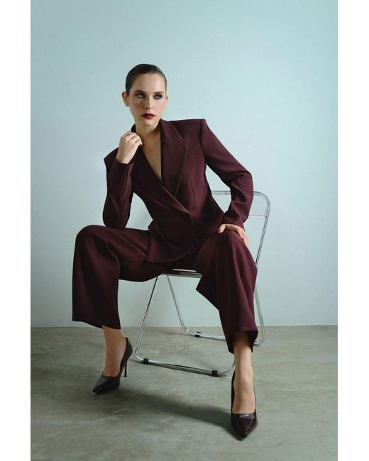 Icon Leva Purple Kaia Tailored Double Breasted Blazer Jacket