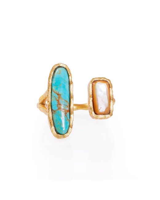 Christina Greene Blue Deco Twin Stone Ring
