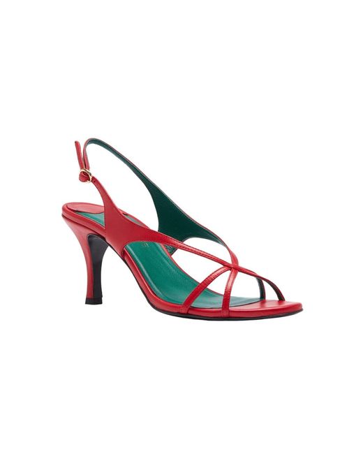 Florrie Red Matilda 75Mm Leather Strappy Sandal Phoenix
