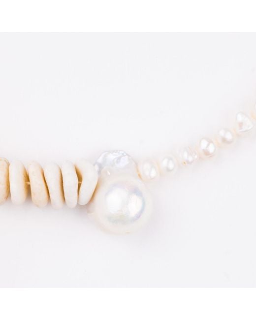 Oana Savu Pink Beach Summer Holiday Necklace Sea Shells Pendant Pearls
