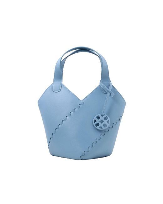 Orange Cube Blue Modern Basket Bag