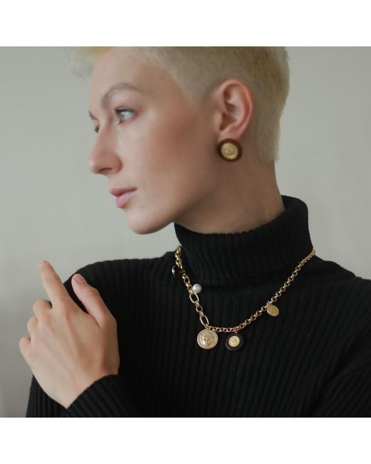 Retro Chic Orange Retro Coin Earrings