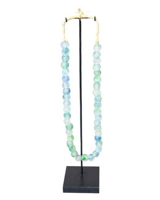 Botanical Boys Blue Ghana Glass Beads Necklace
