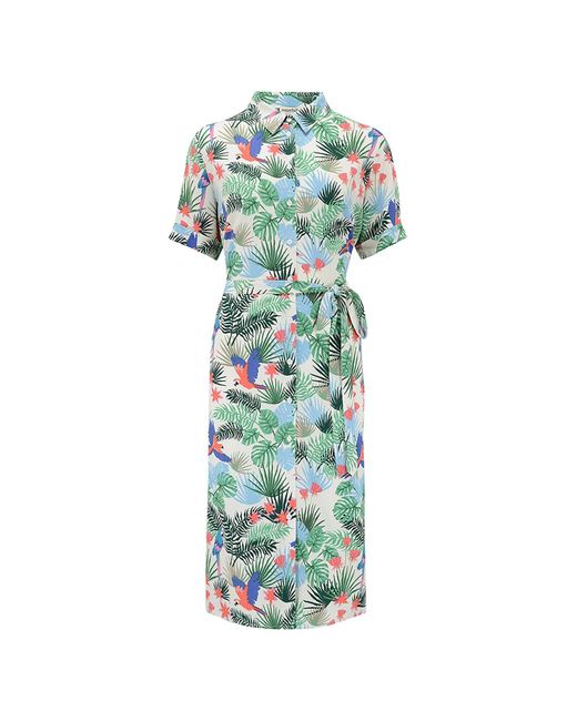 Sugarhill Brighton Justine Shirt Dress- Cream/ Multi Parrots Rainforest ...