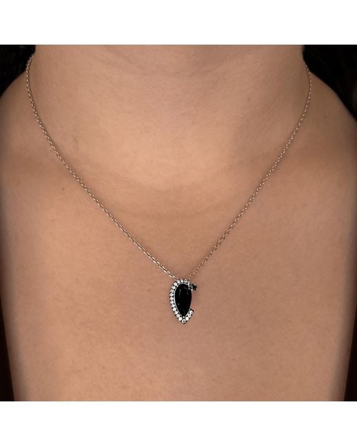 SALLY SKOUFIS Metallic Nourish Necklace Petite With Natural Diamond & Made Cz Diamond Stimulant