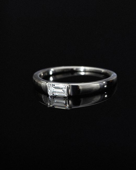 Diamonbliss White Marilyn Monroe Solo Baguette Dainty Stackable Ring