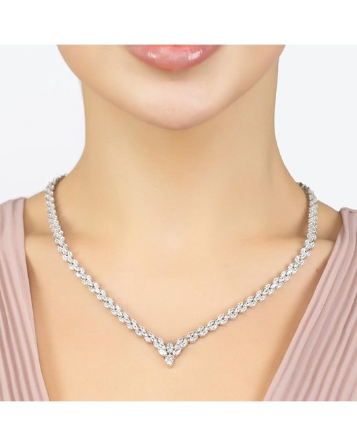 Latelita London Metallic Petal Tennis Necklace